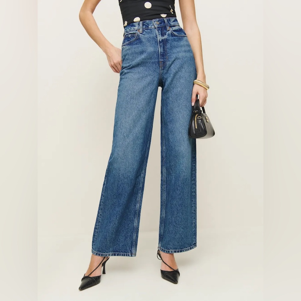 Reformation Wes High Rise Wide Leg Jeans Blue - Size 27